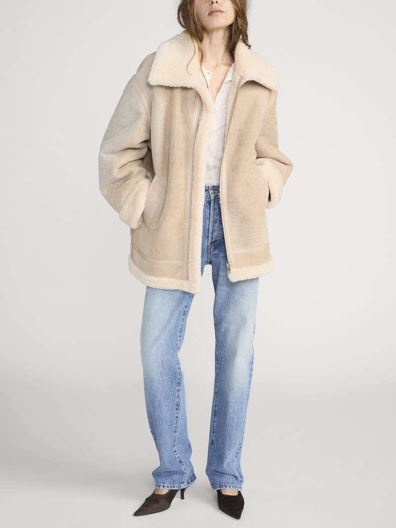 FRAME The Aged Shearling Aviator Jacket outlook