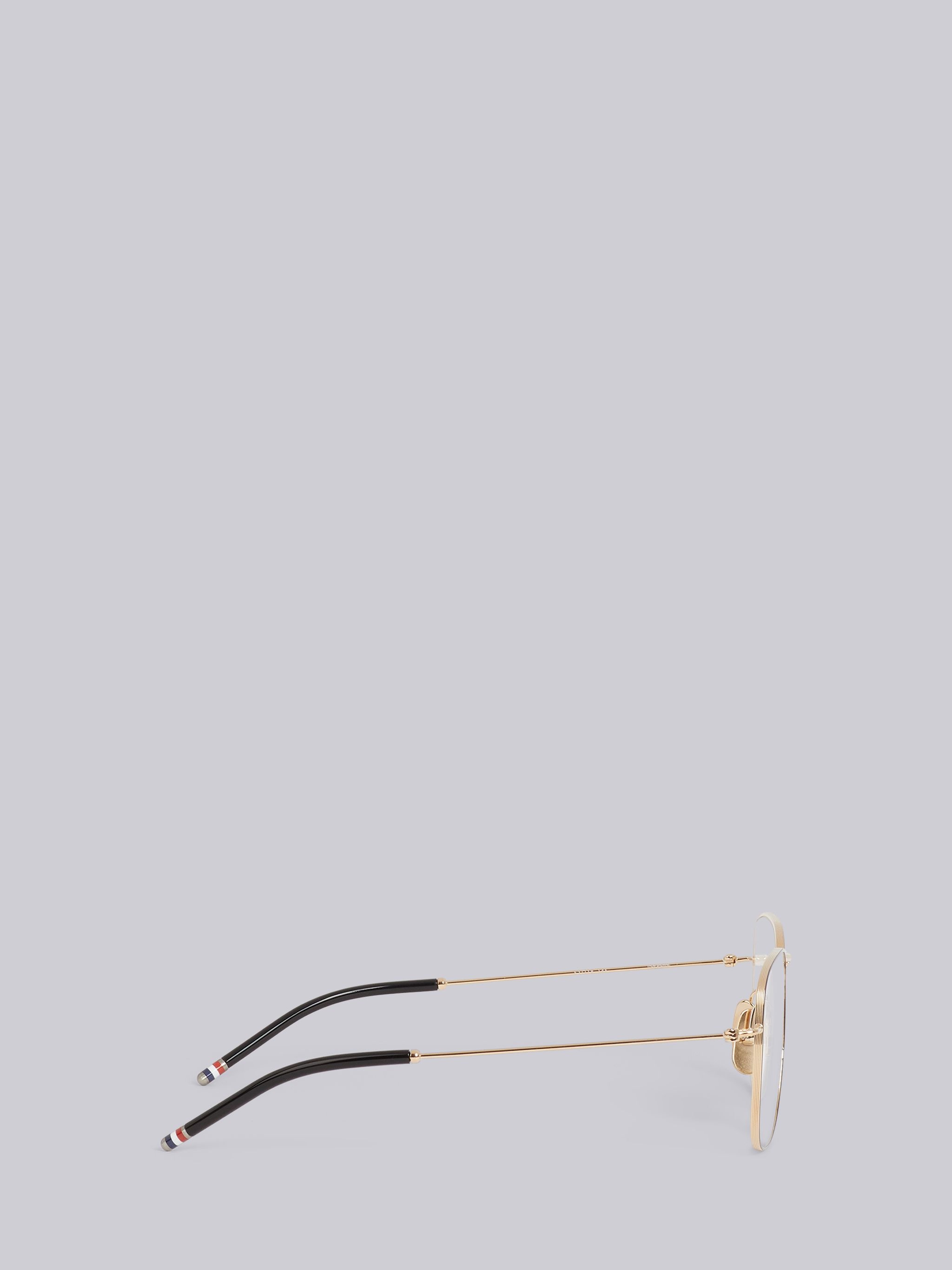 TB117 - White Gold Oversized Squared Aviator Glasses - 3