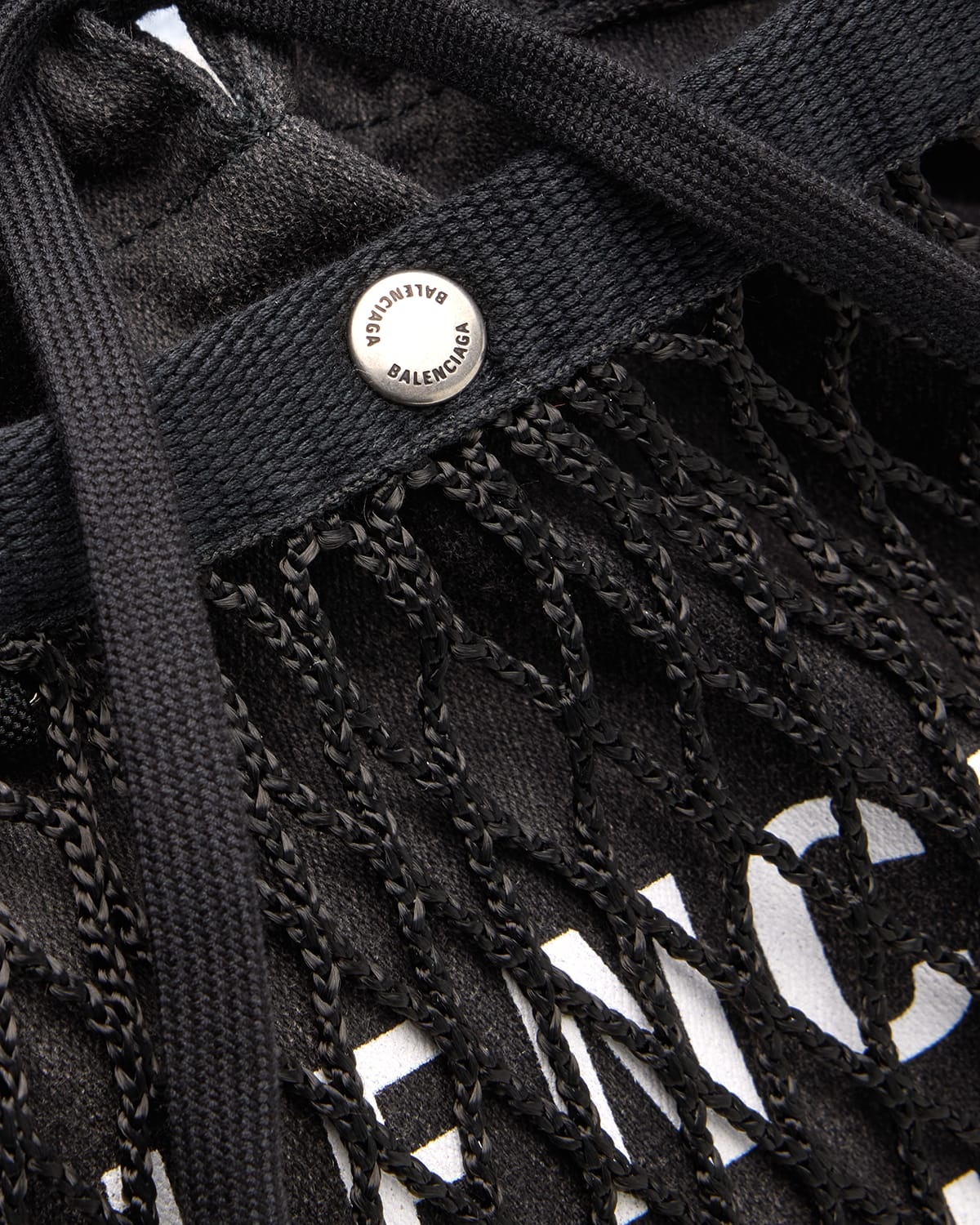 BALENCIAGA 24 Fishnet Canvas Tote Bag | neimanmarcus