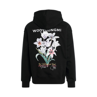 Wooyoungmi Colour Changing Flower Print Hoodie in Black outlook