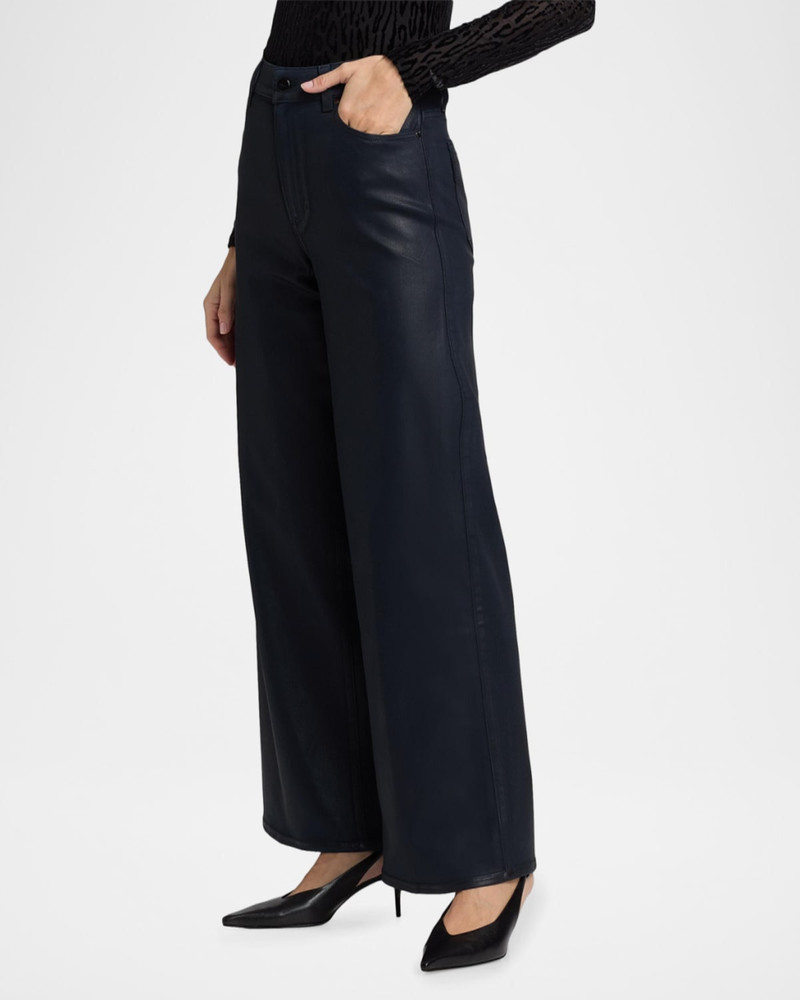 Anessa Coated High-Rise Wide-Leg Jeans 7