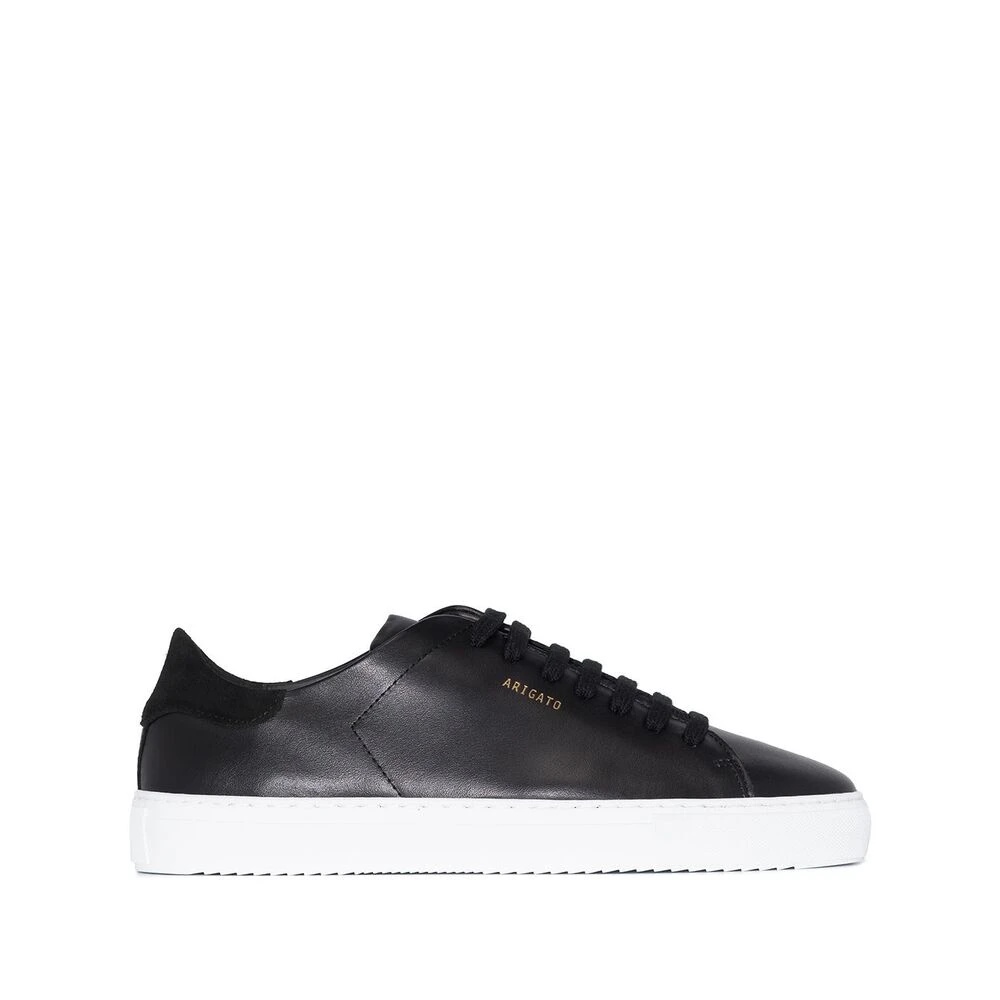 BLACK LEATHER SNEAKERS WITH SUEDE HEEL - 1