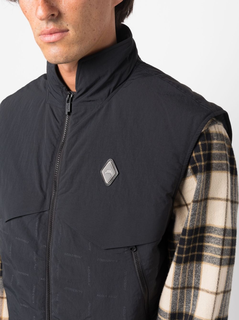 logo-patch printed gilet - 5