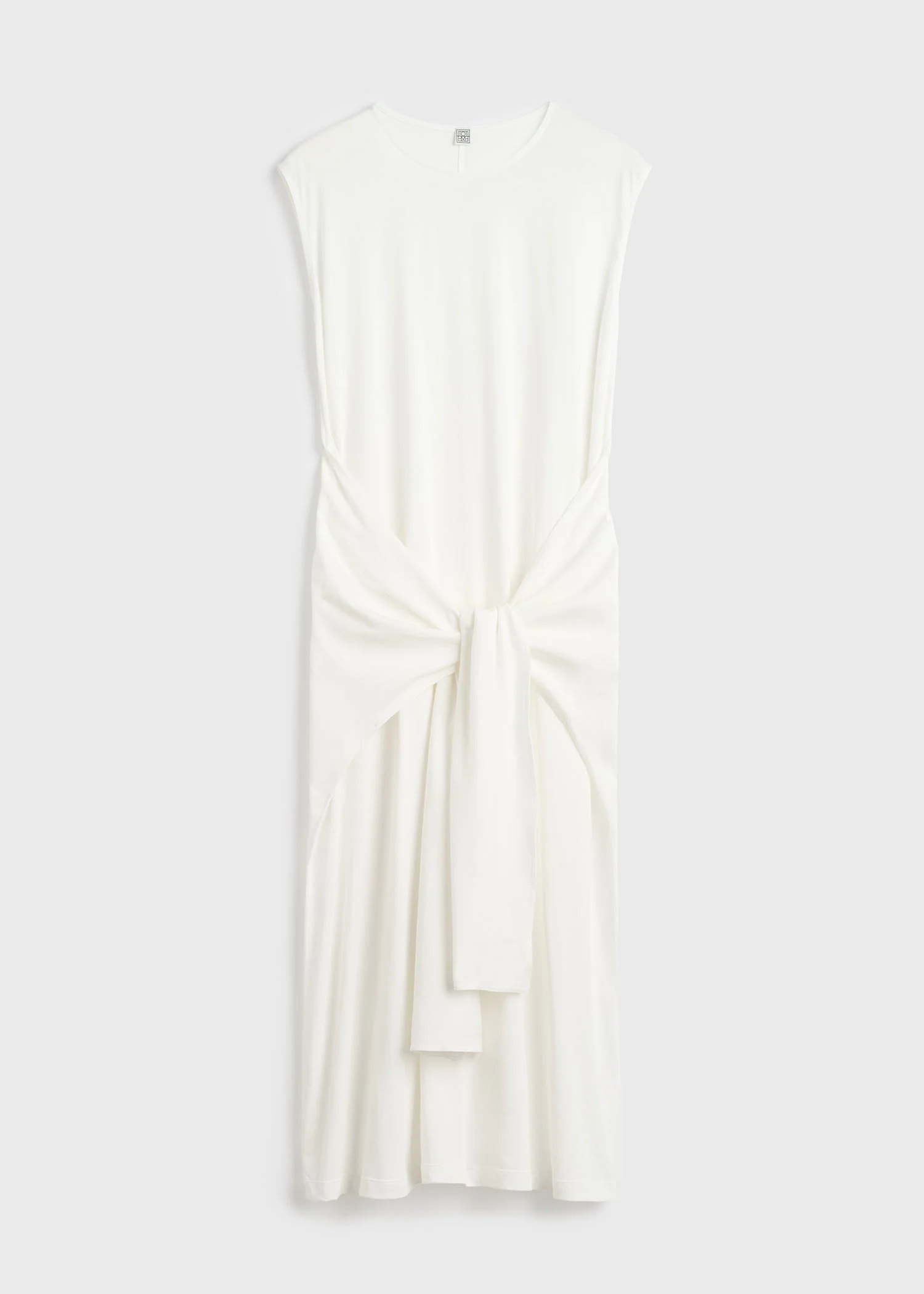 Tie-waist jersey dress off-white - 1