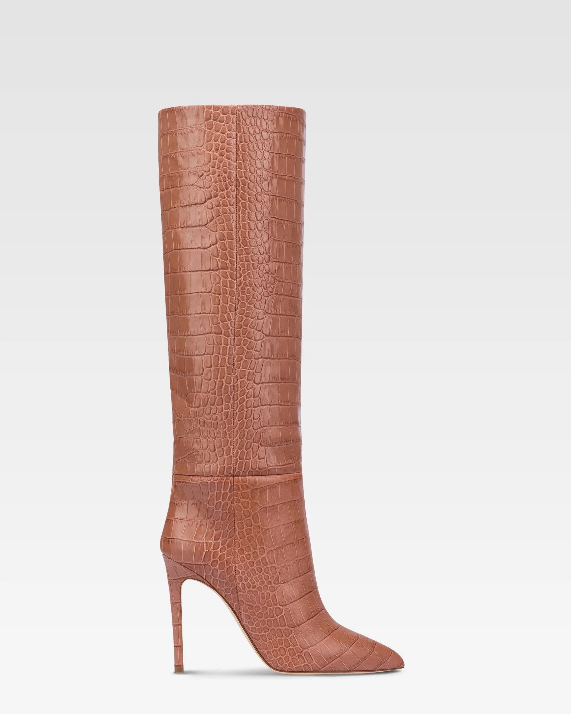 Croc-effect leather boot - 1