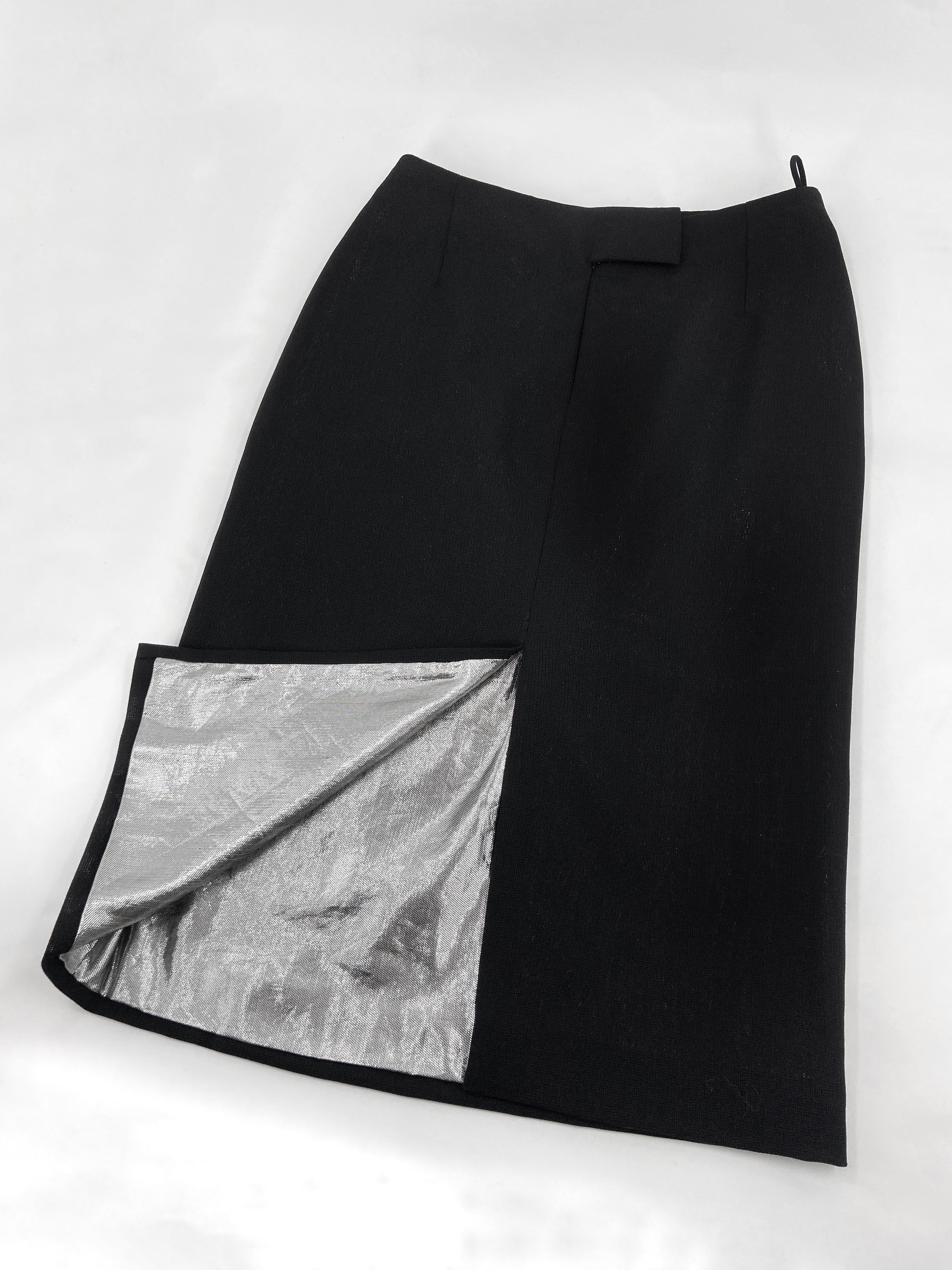 Gianni Versace 90s Glitter Silver Lining Blazer Jacket Skirt Set - 16