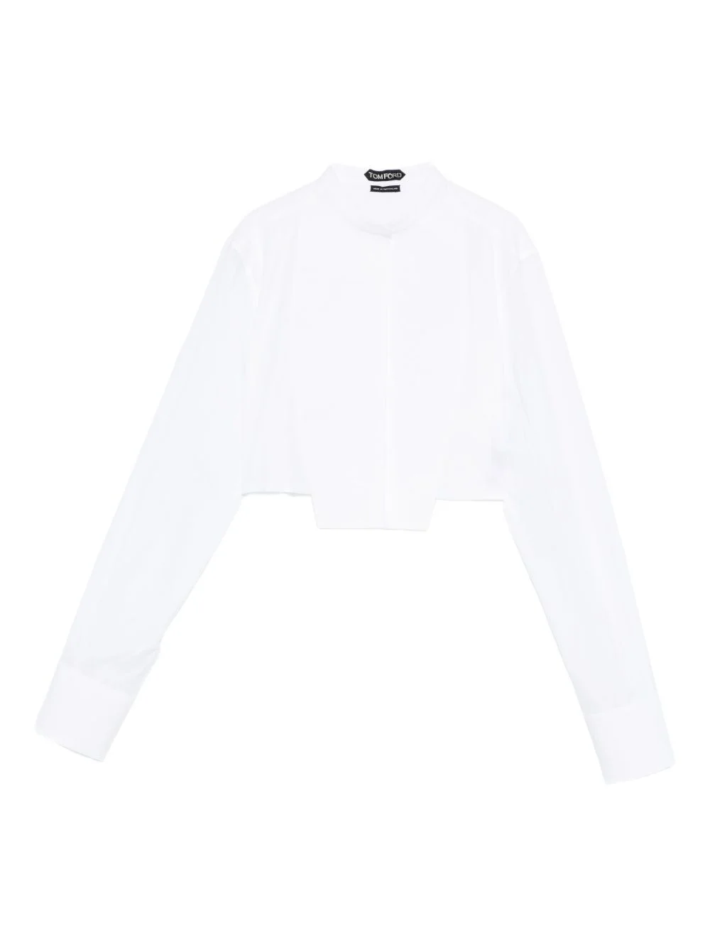 bib-collar cropped shirt - 1