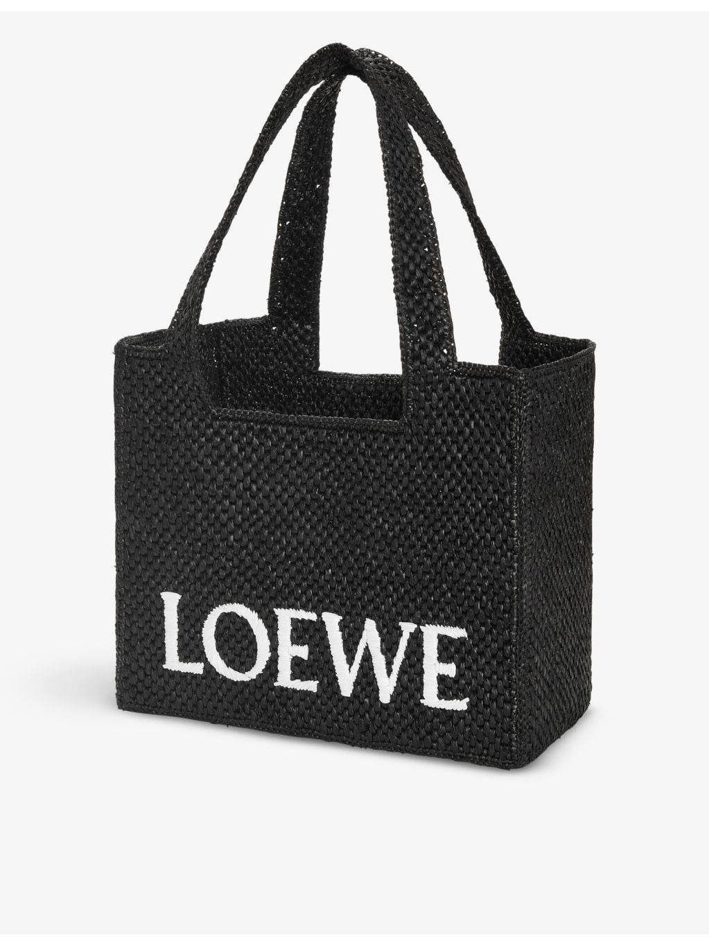 Loewe x Paula's Ibiza medium logo-print raffia-blend top-handle bag - 4