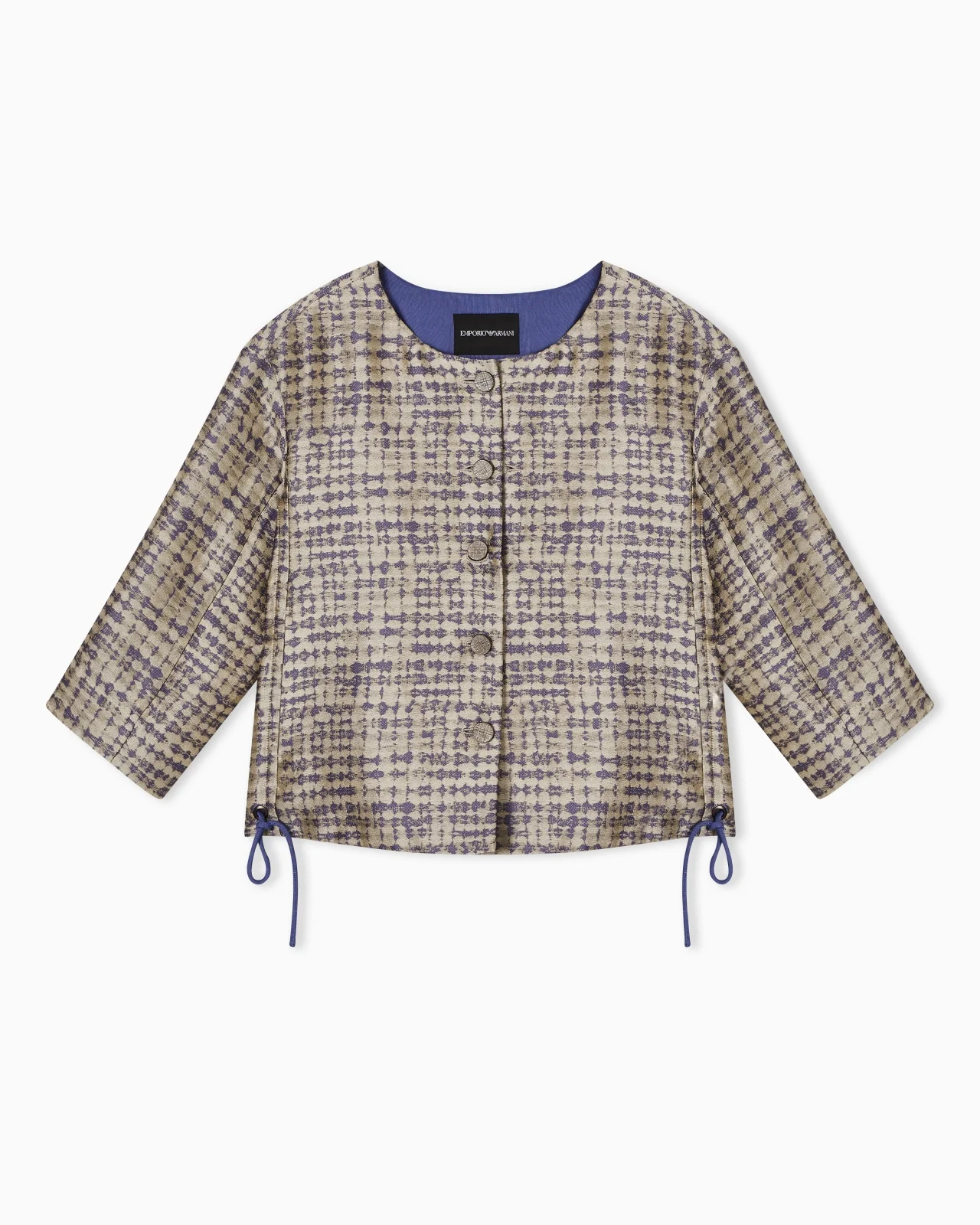 JACKET IN JACQUARD FABRIC WITH GEOMETRIC PATTERN - 1