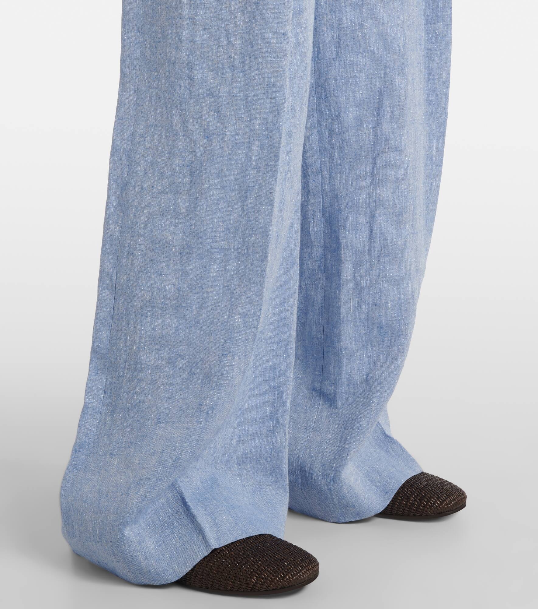 Linen-blend wide-leg pants - 5