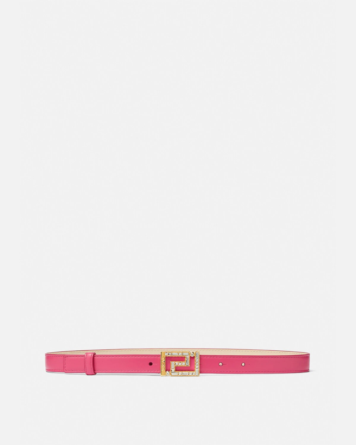 Crystal Greca Goddess Leather Belt - 1