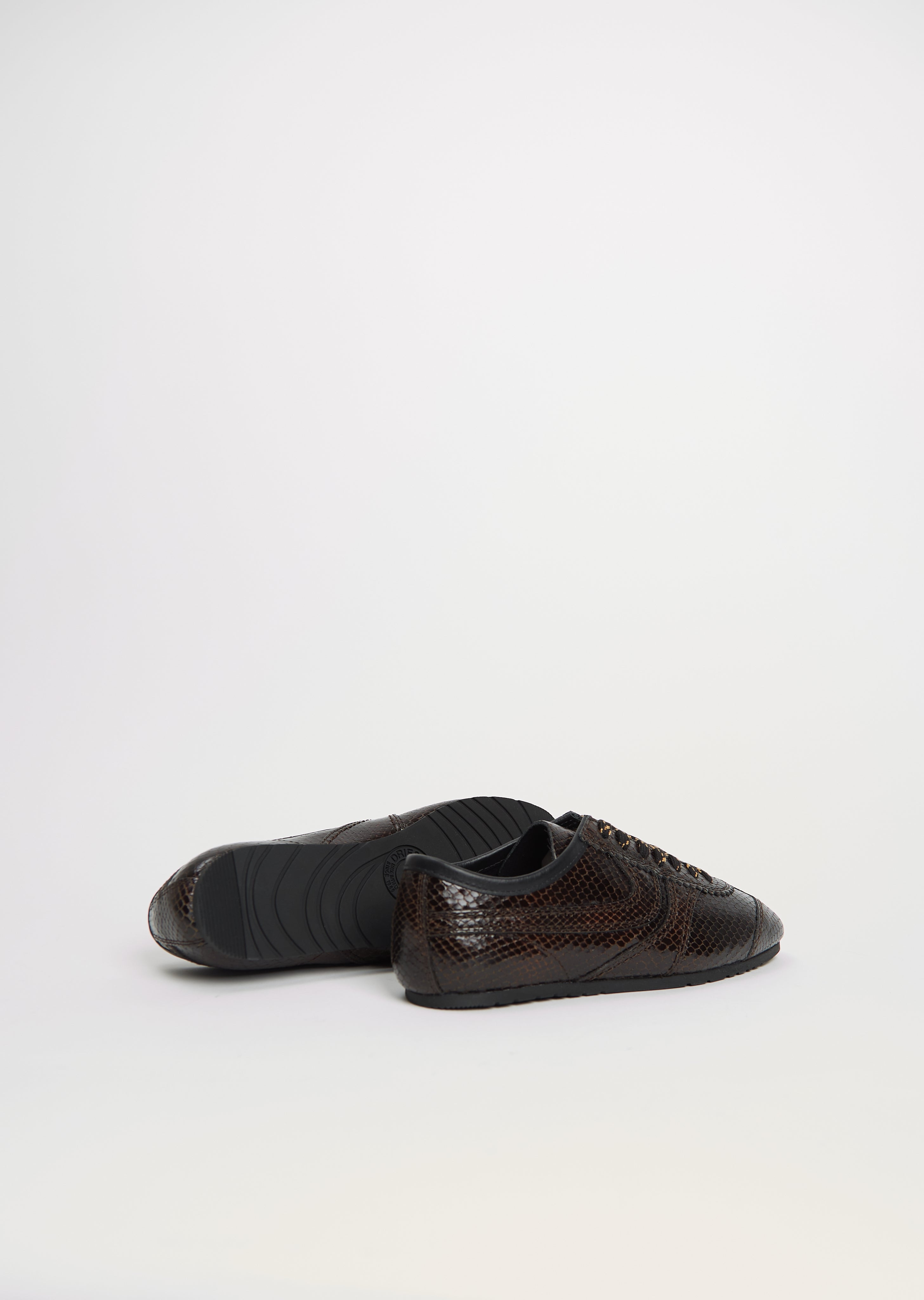 Snake Effect Leather Trainer - 3