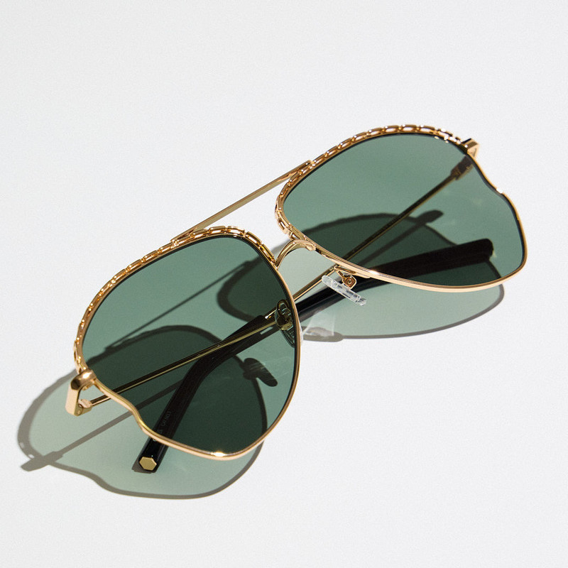 Kika Mendoza Sunglasses in Gold and Green 10