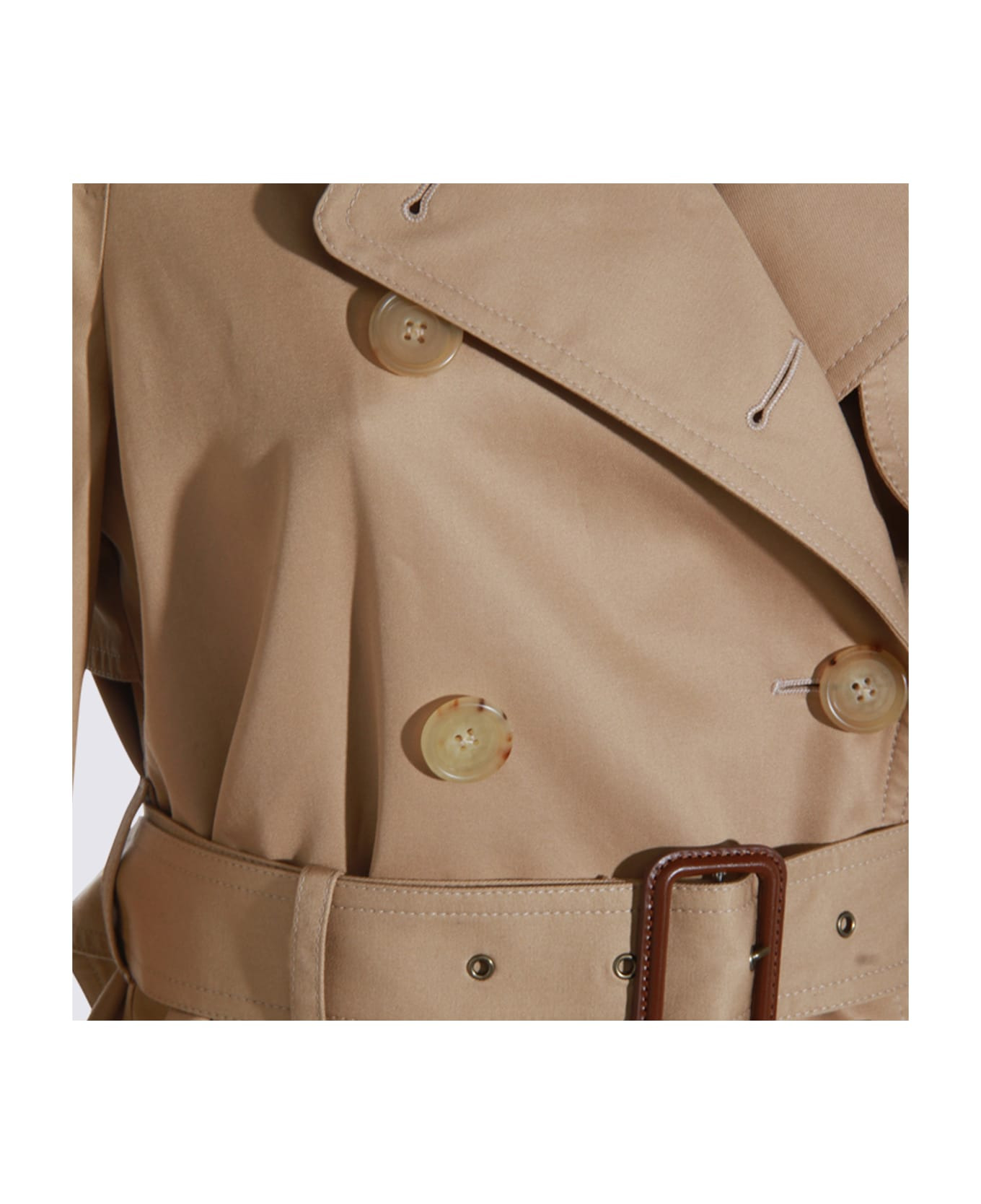 Beige Cotton Trench Coat - 4