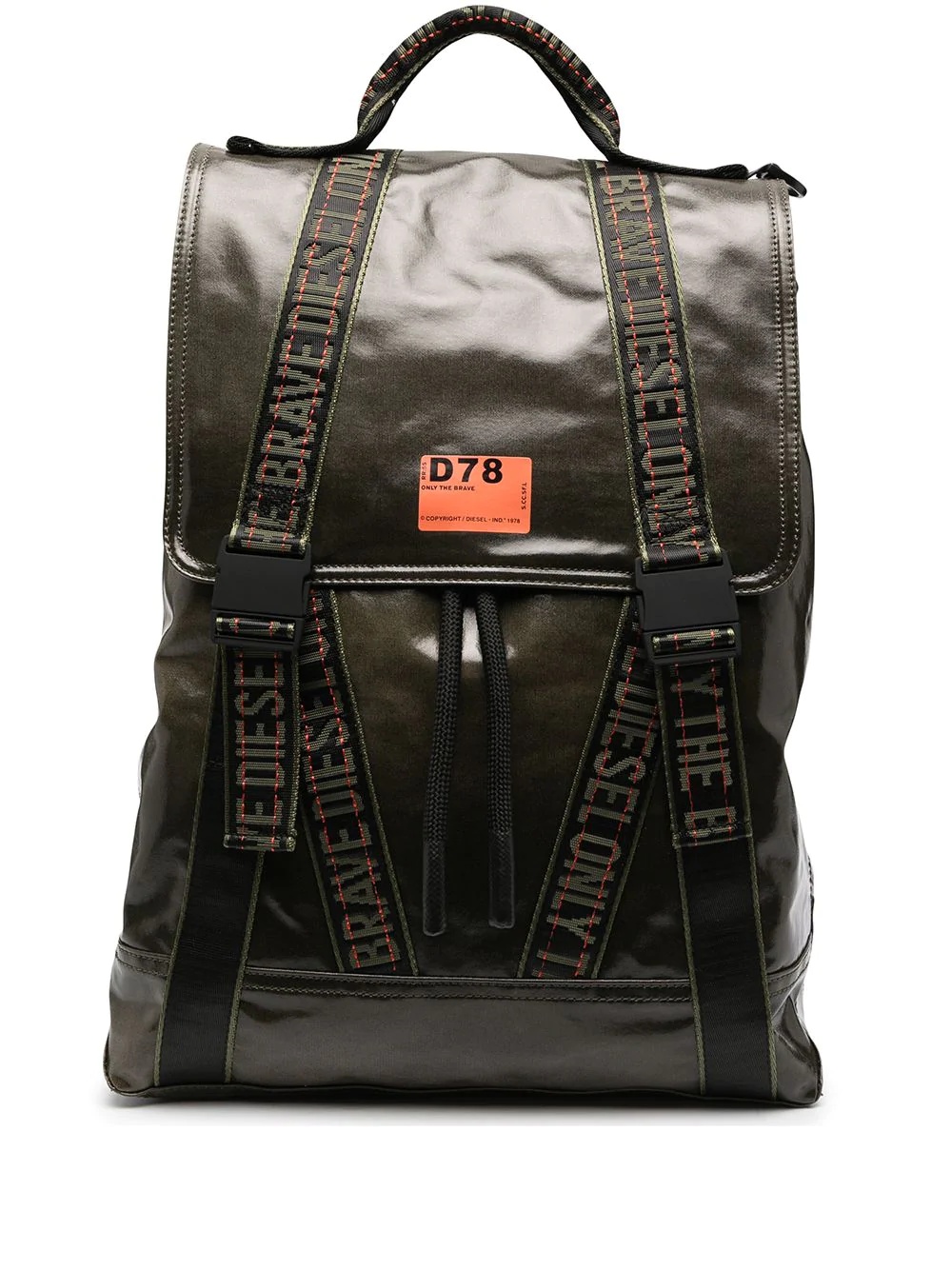 logo trim coated canvas backpack - 1