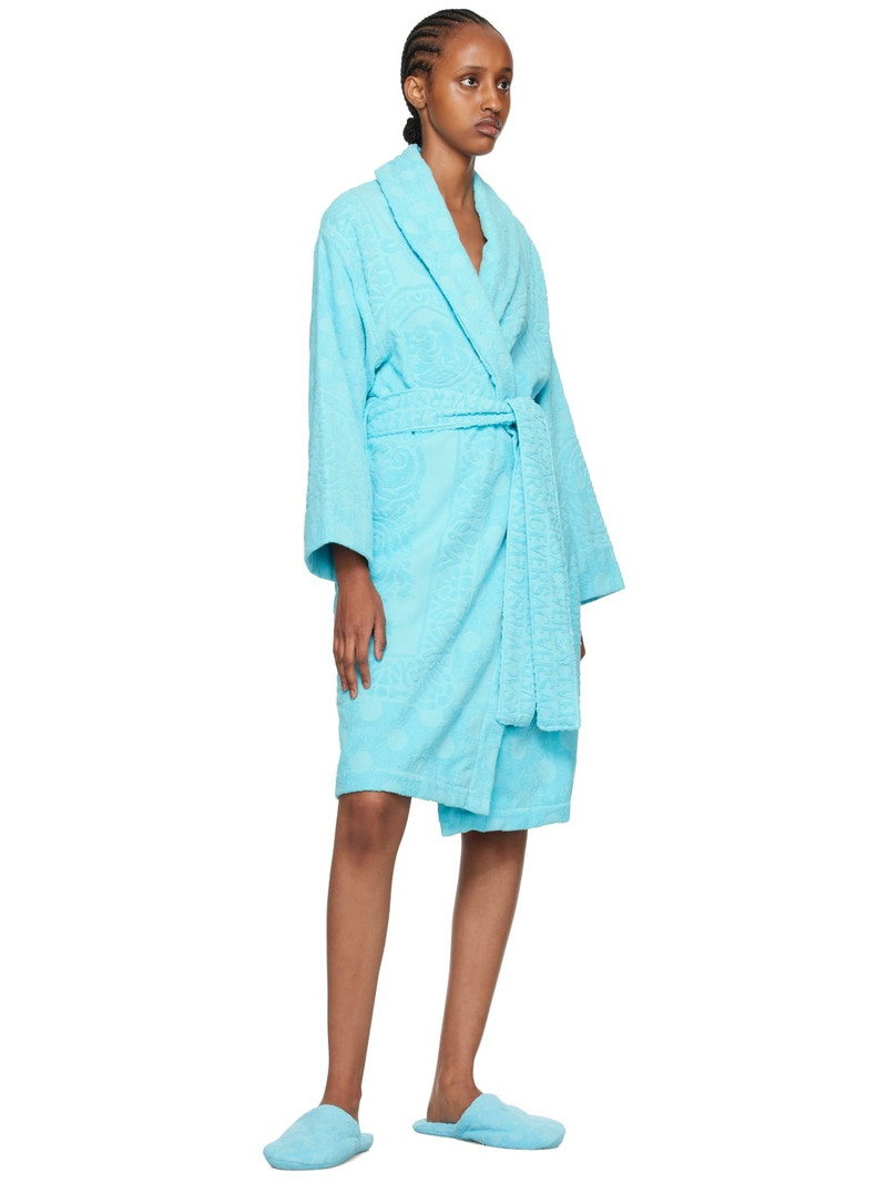 VERSACE Blue Seashell Baroque Robe outlook