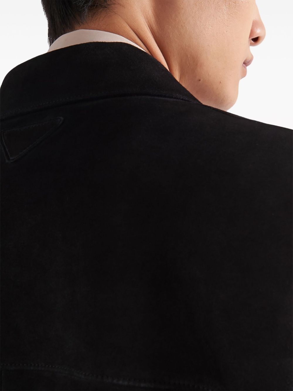 single-breasted suede coat - 5