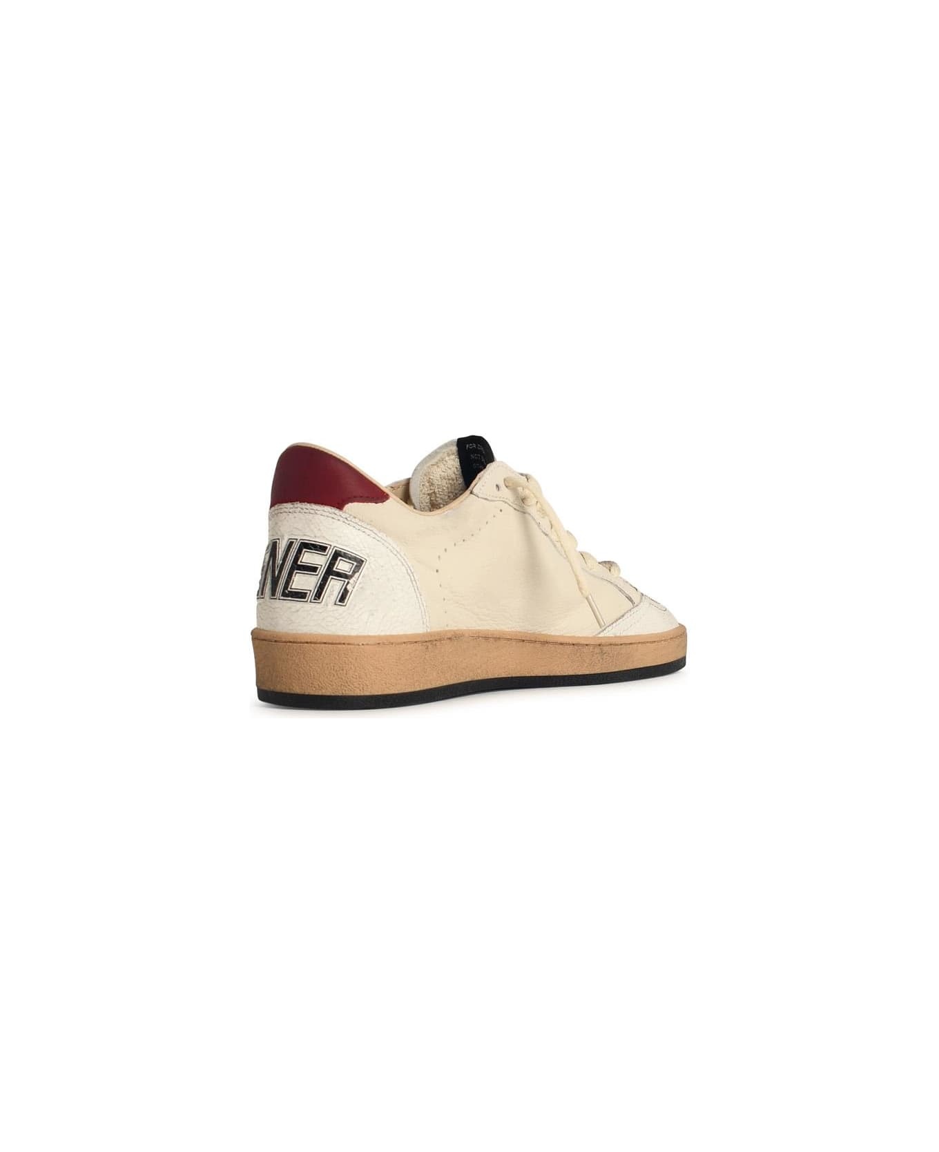 'ball Star' White Leather Sneakers - 3
