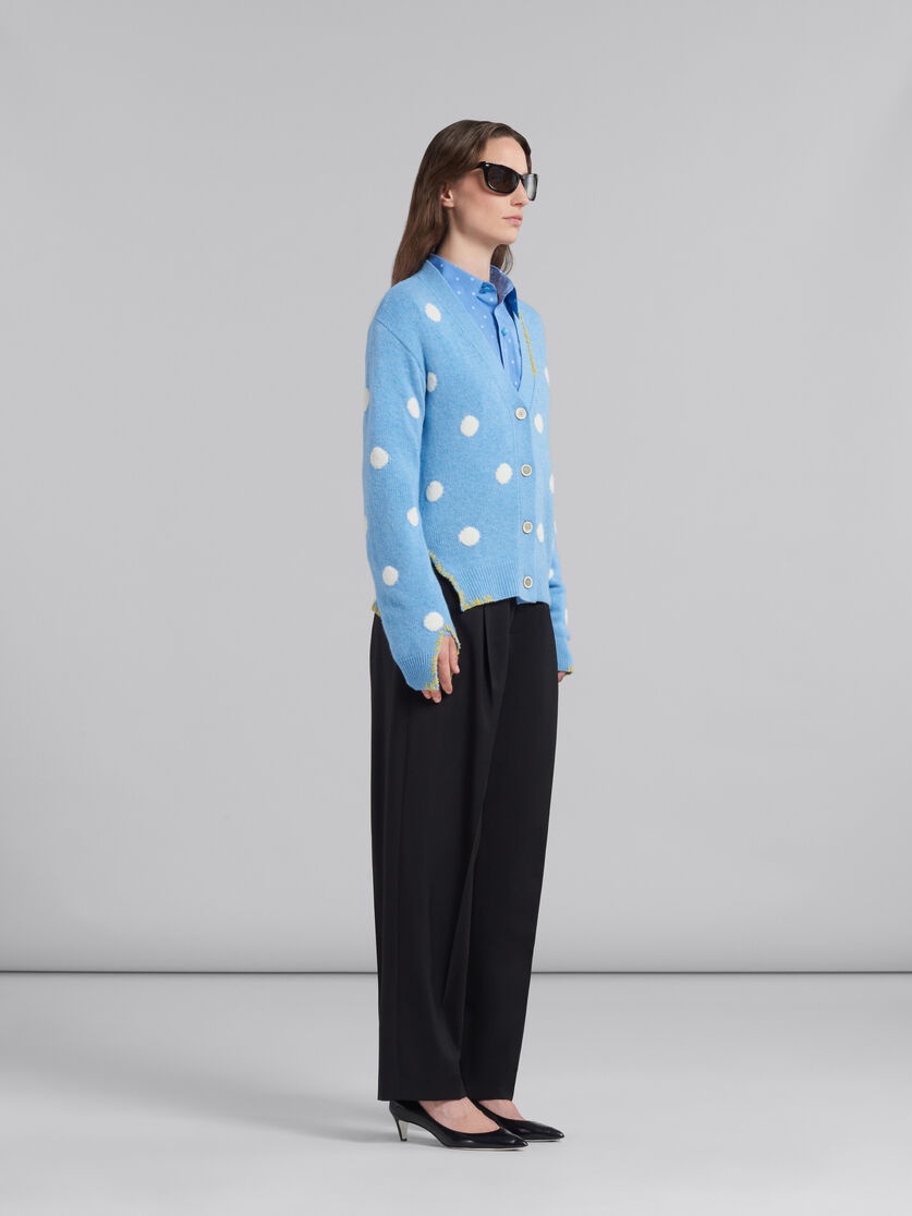 LIGHT BLUE POPLIN SHIRT WITH POLKA DOTS - 5