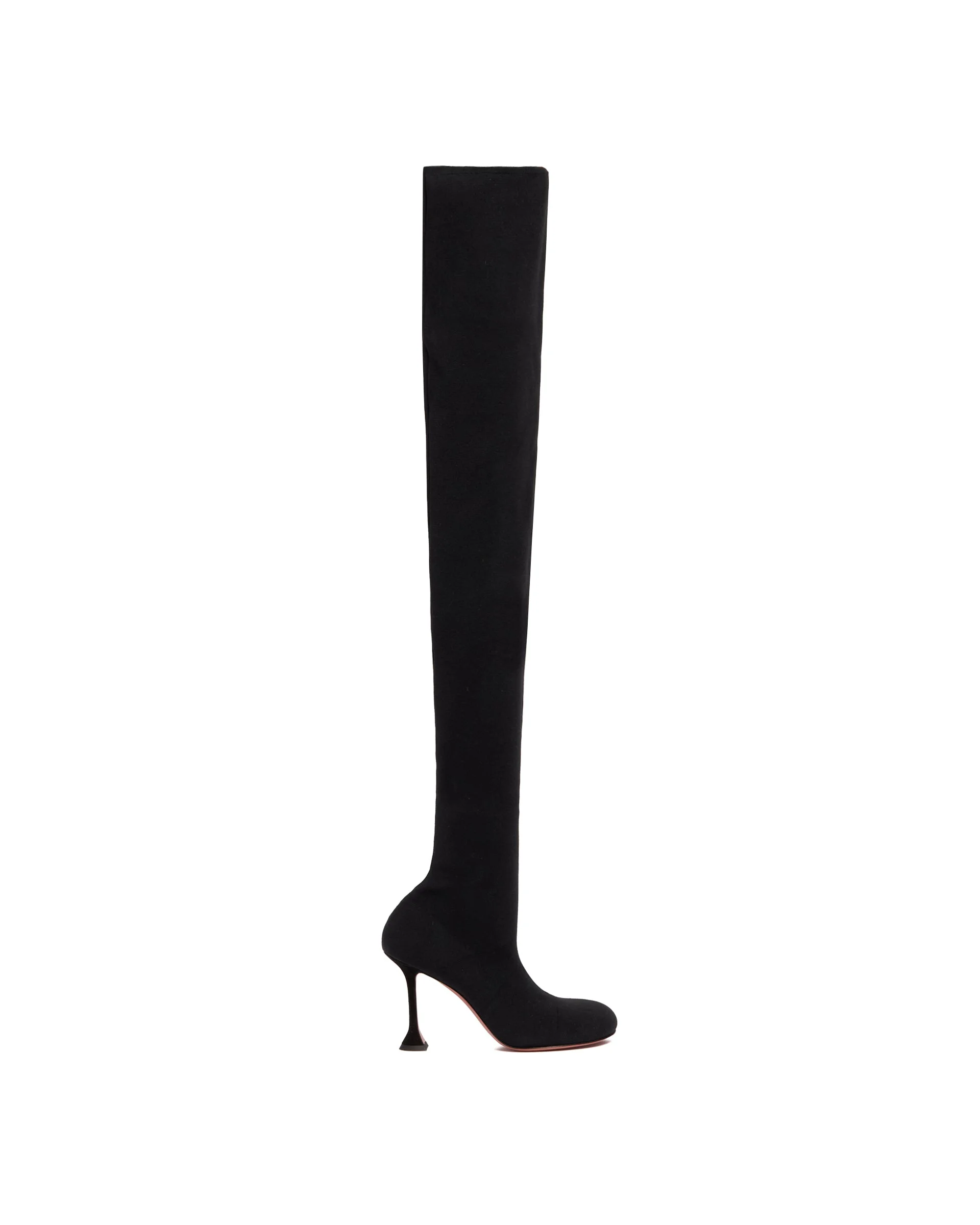 Black Veneda Thigh-High Stretch Boots - 1
