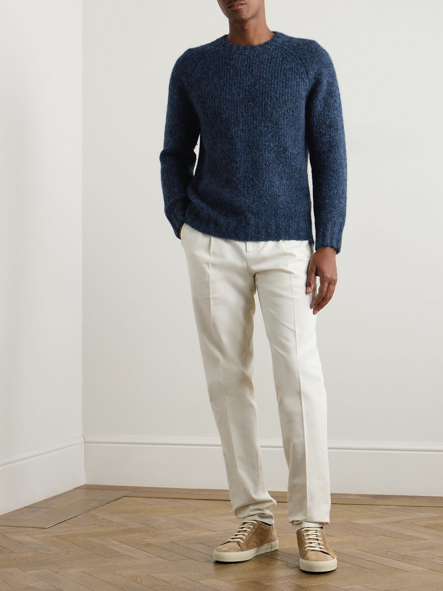 Alpaca-blend sweater Navy - 2