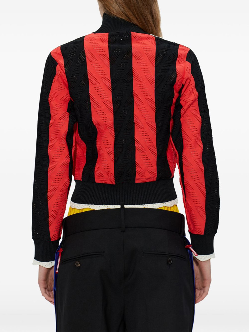 striped logo-appliqué cardigan 4