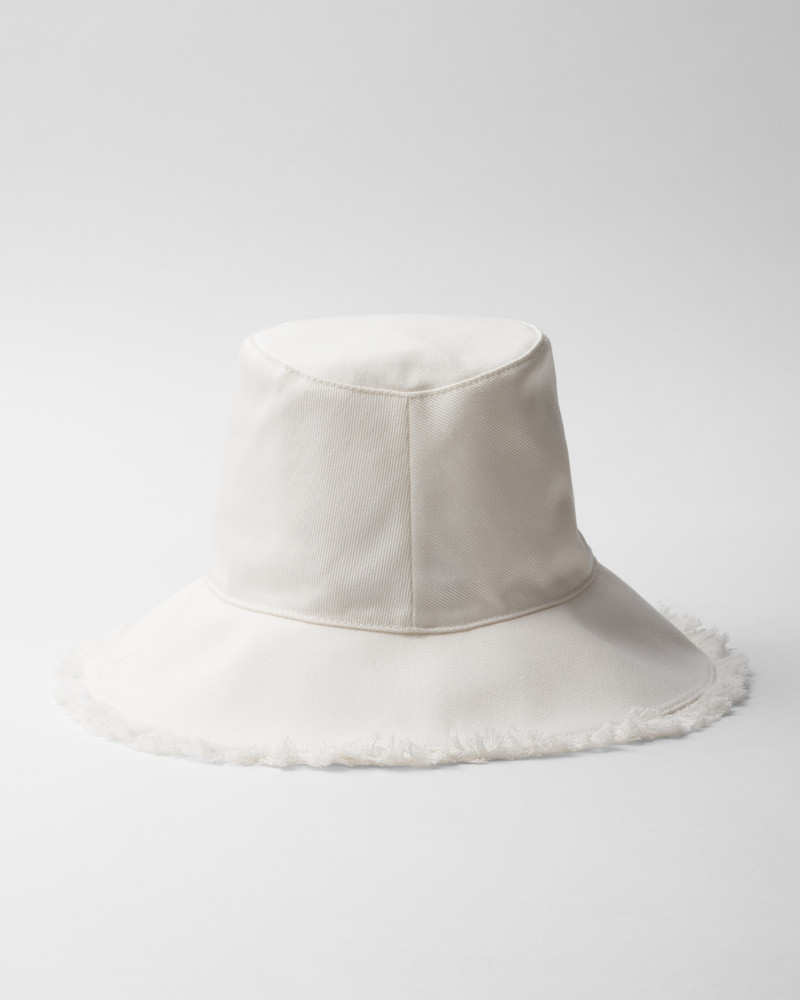 Prada Wide-brimmed drill bucket hat outlook