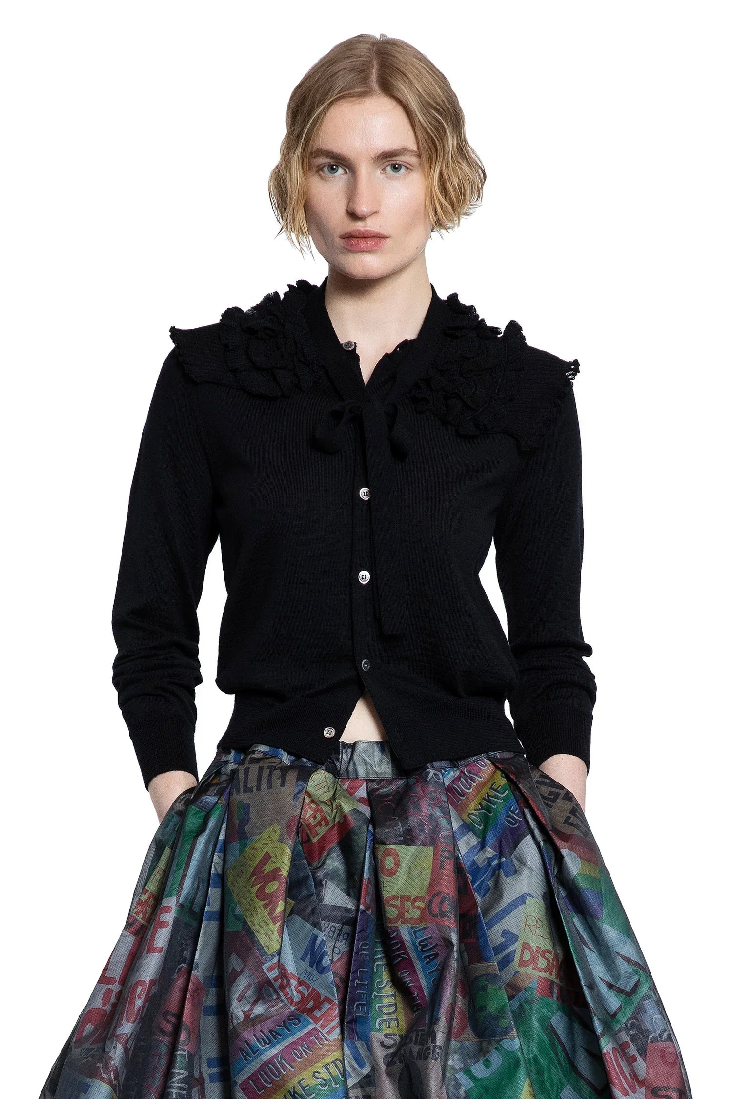 Ruffled-Shoulder-Cropped-Cardigan - 5
