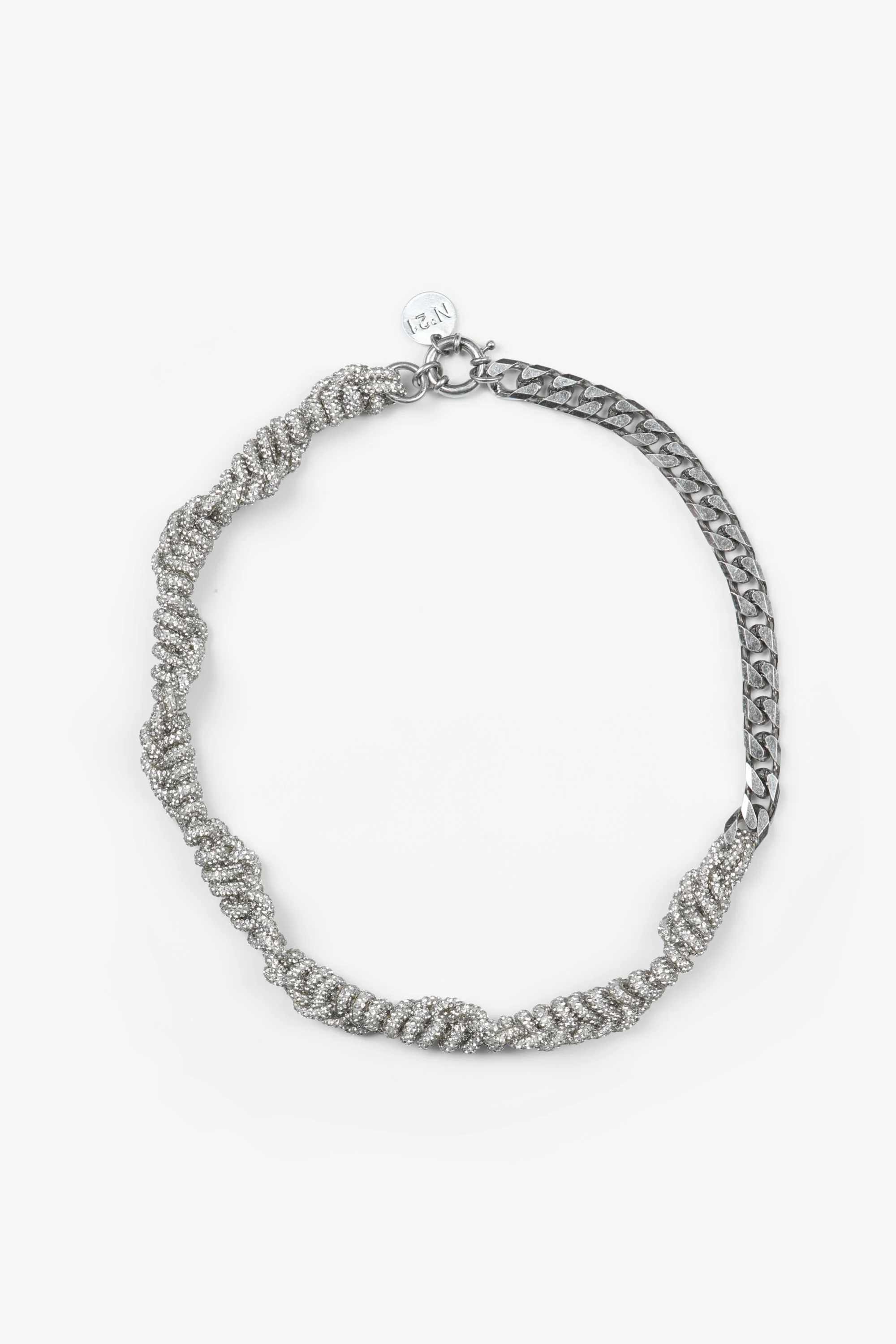 NECKLACE WITH CHAIN AND CLEAR CRYSTALS - 1