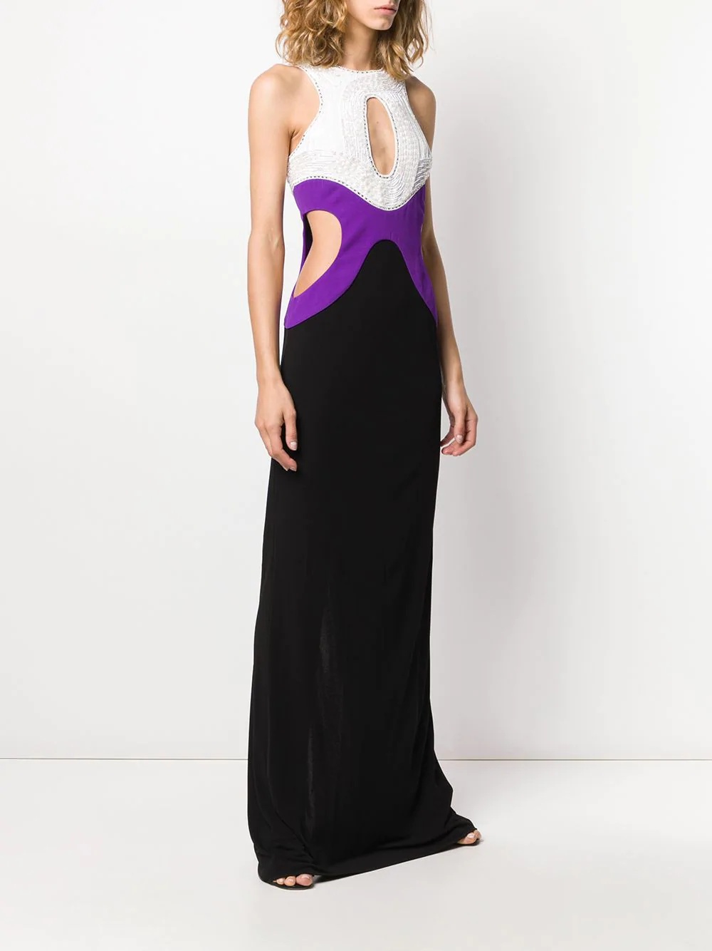 colour block evening gown - 3