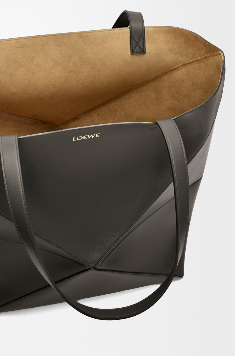 XL Puzzle Fold tote in shiny calfskin 9