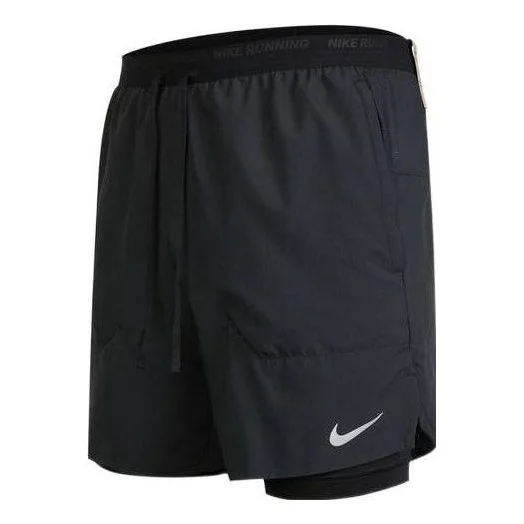 Nike Dri-FIT Solid Color Small Label Breathable Quick Dry Running Training Shorts Black DM4760-010 - 1