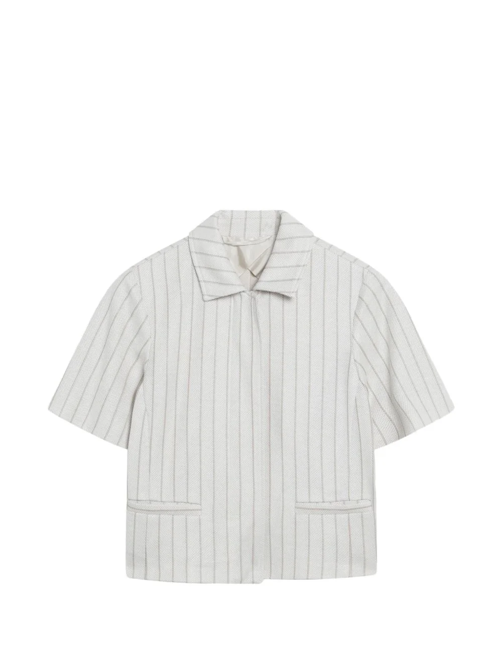striped patch pocket jacket - 1