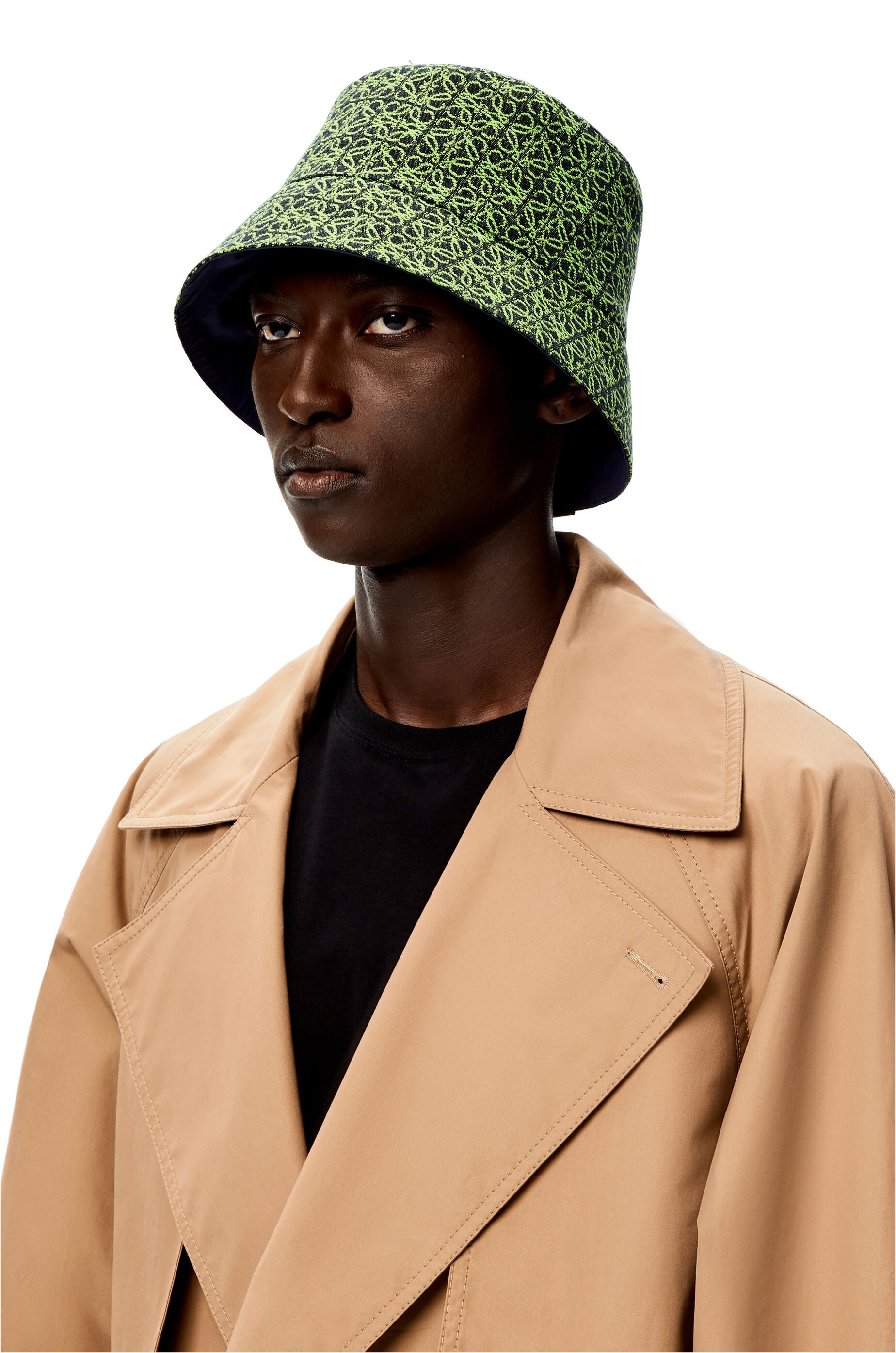 Reversible Anagram bucket hat in jacquard and nylon - 2