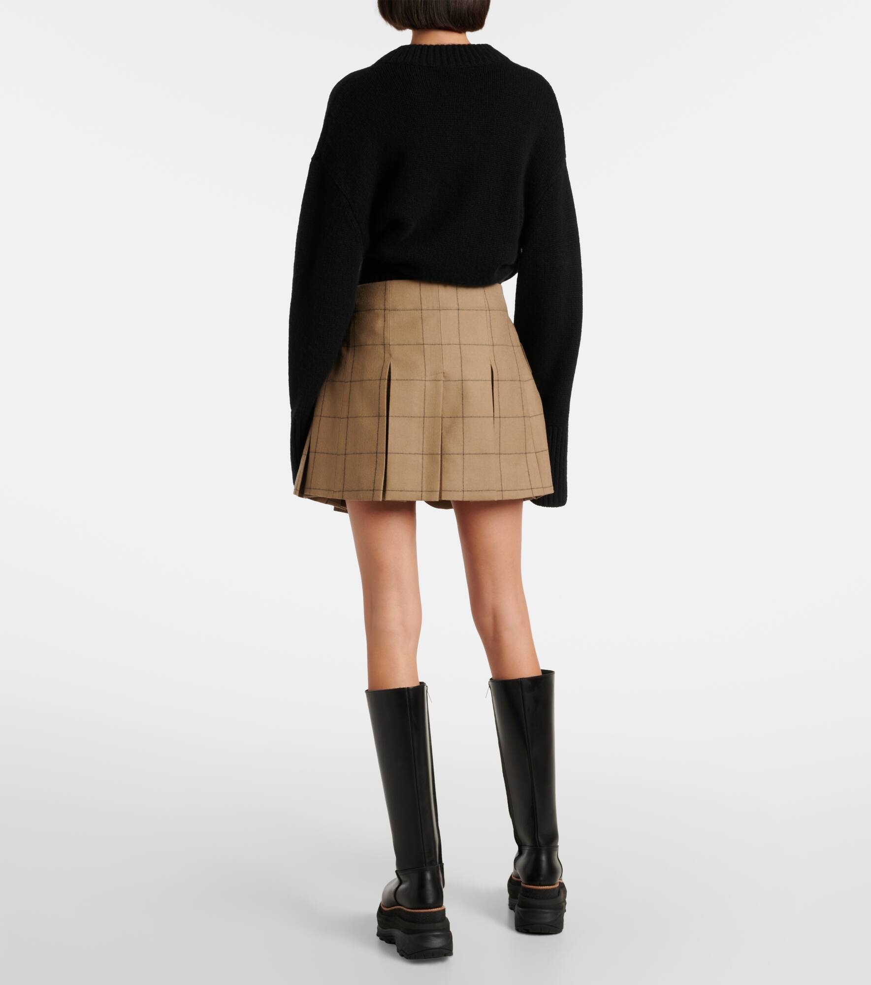 Checked wool shorts - 3