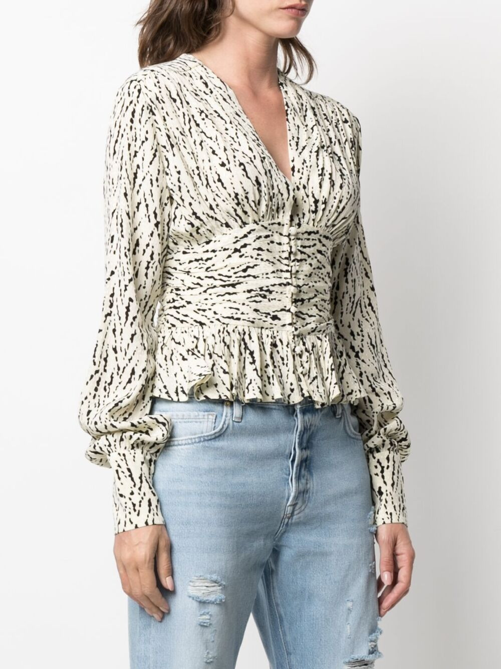 long-sleeved flared blouse - 3