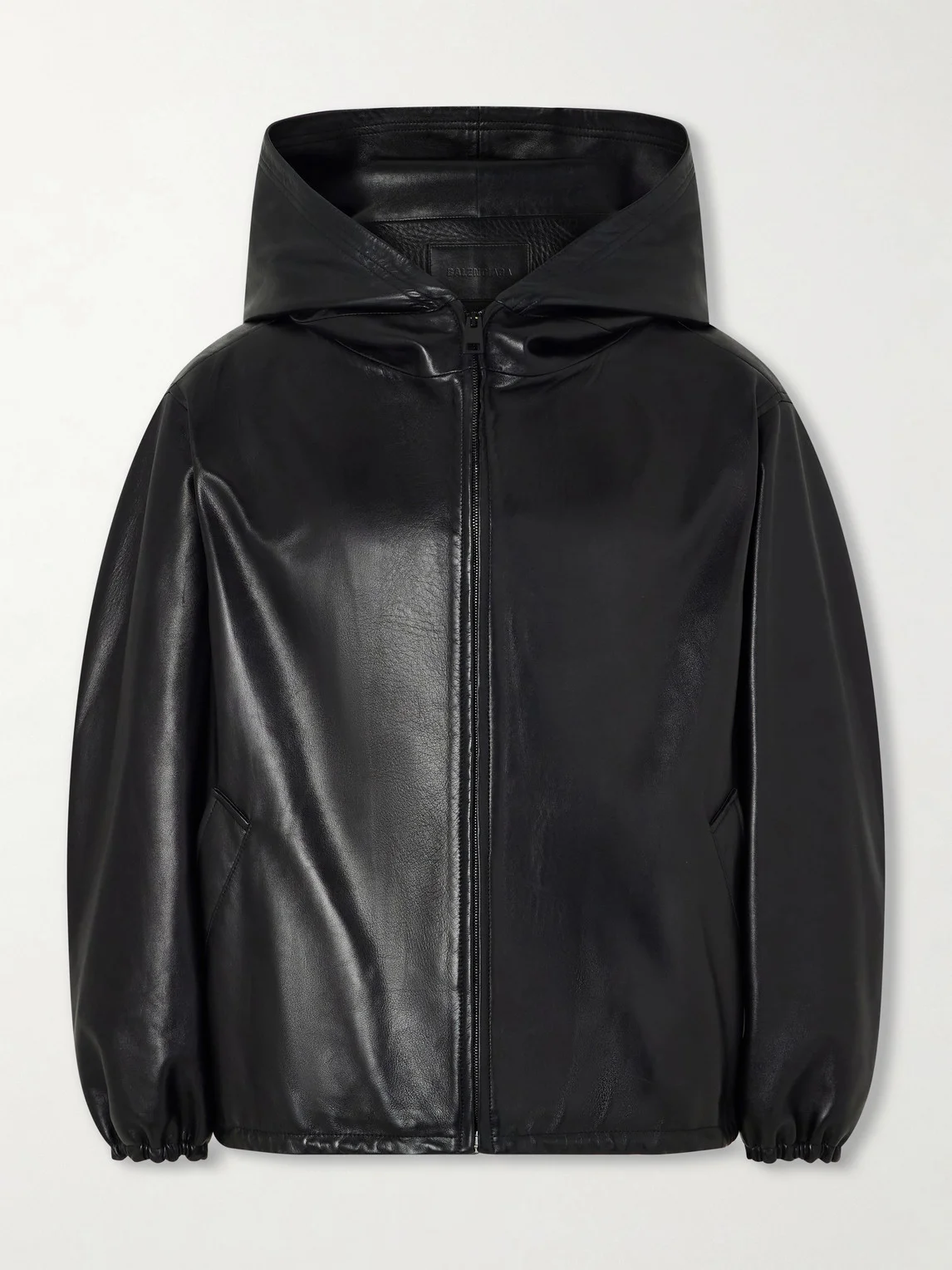 Hooded Leather Jacket - 1