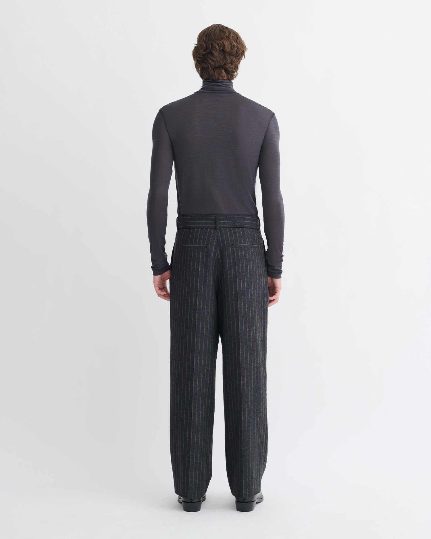 Melange Wool Jersey Turtleneck Top - 5