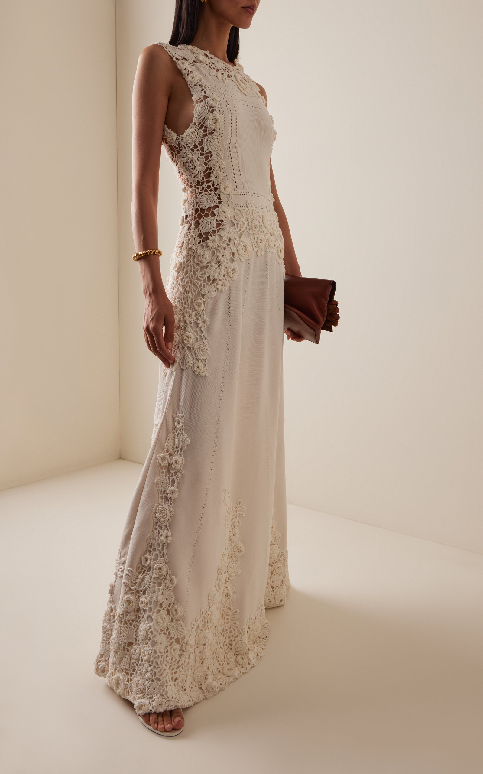Genoveva Floral Embroidered Maxi Dress ivory - 3