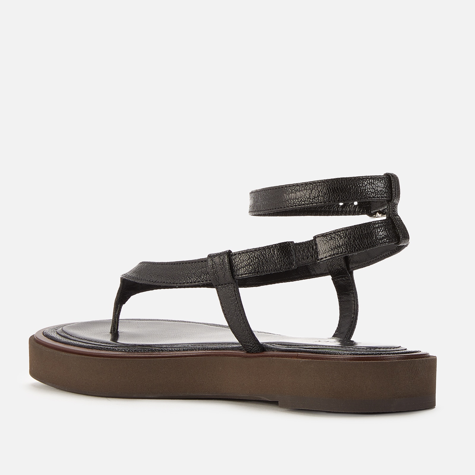BY FAR Women's Cece Leather Toe Post Sandals - Black - 2