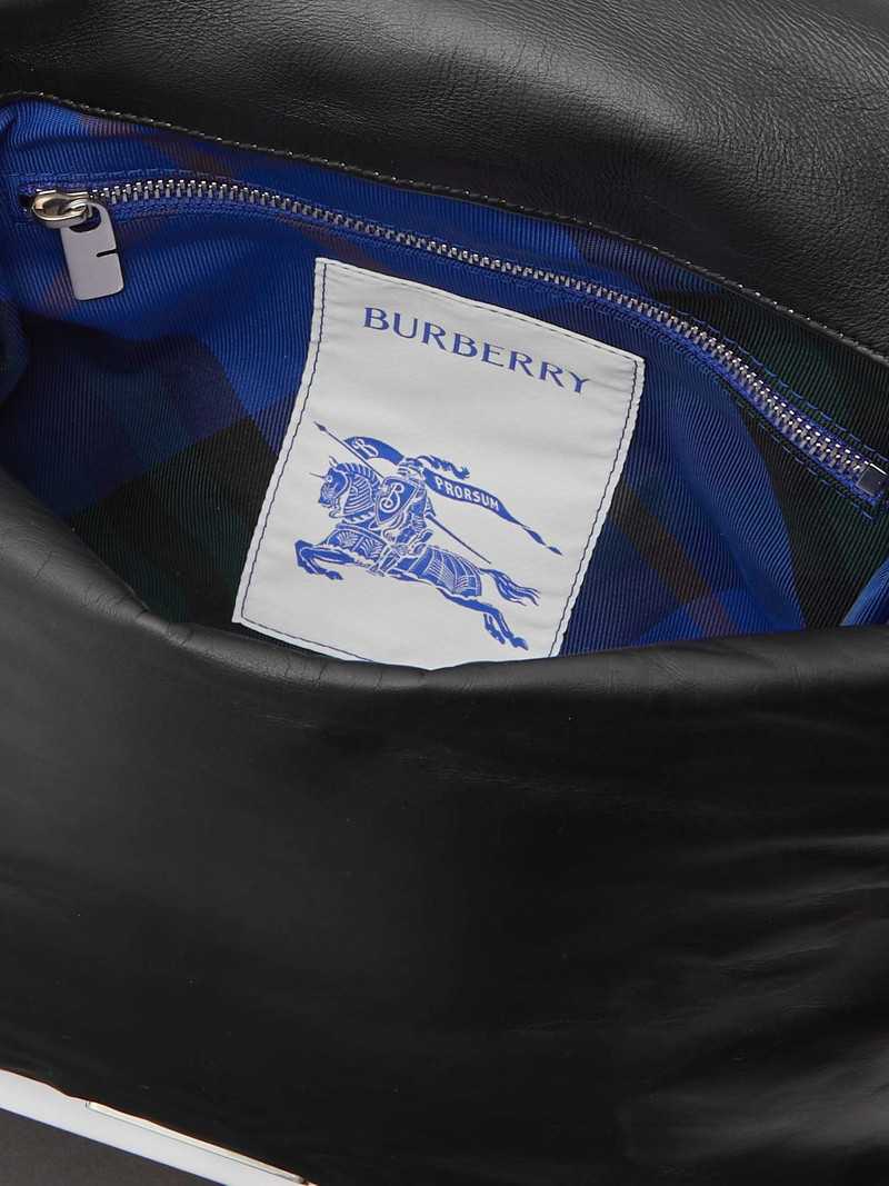 Logo-Embroidered Padded Leather Messenger Bag 3