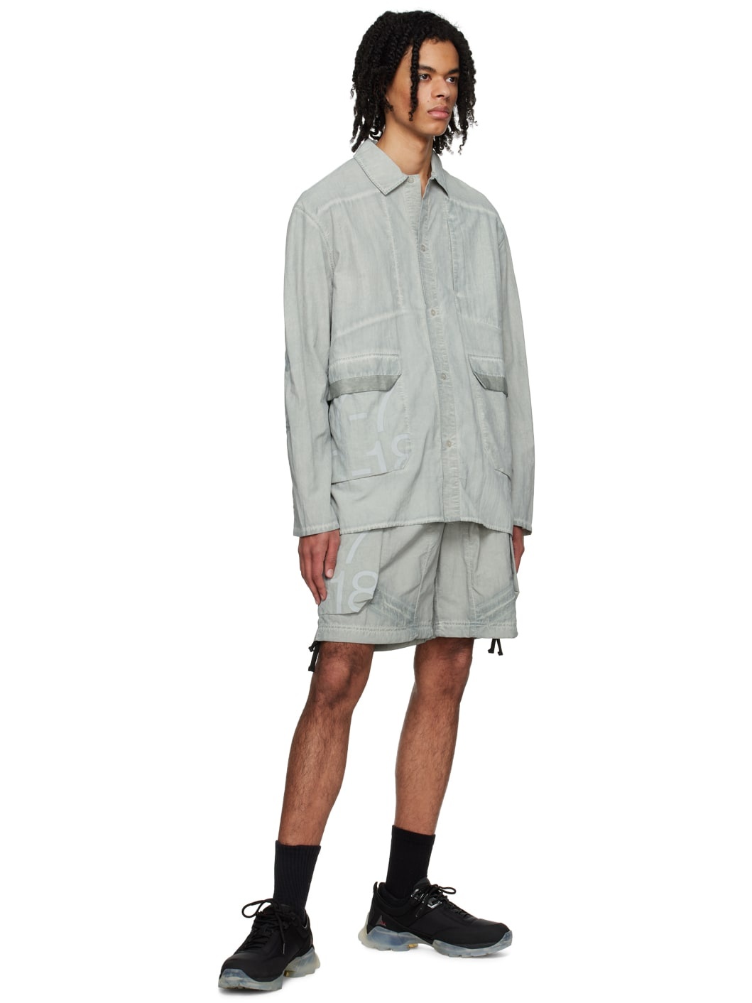 Gray Garment-Dyed Shorts - 4