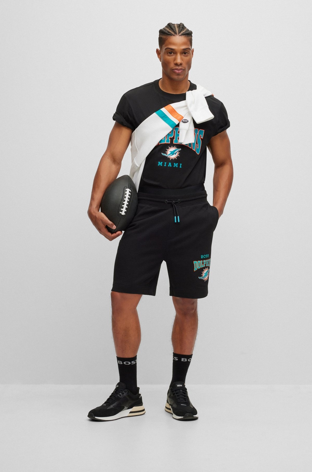 BOSS X NFL COTTON-TERRY SHORTS WITH COLLABORATIVE BRANDING - 4