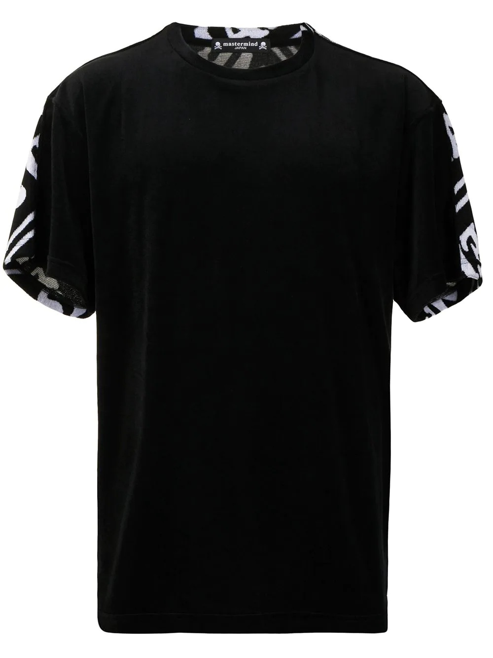 logo print velour T-shirt - 1