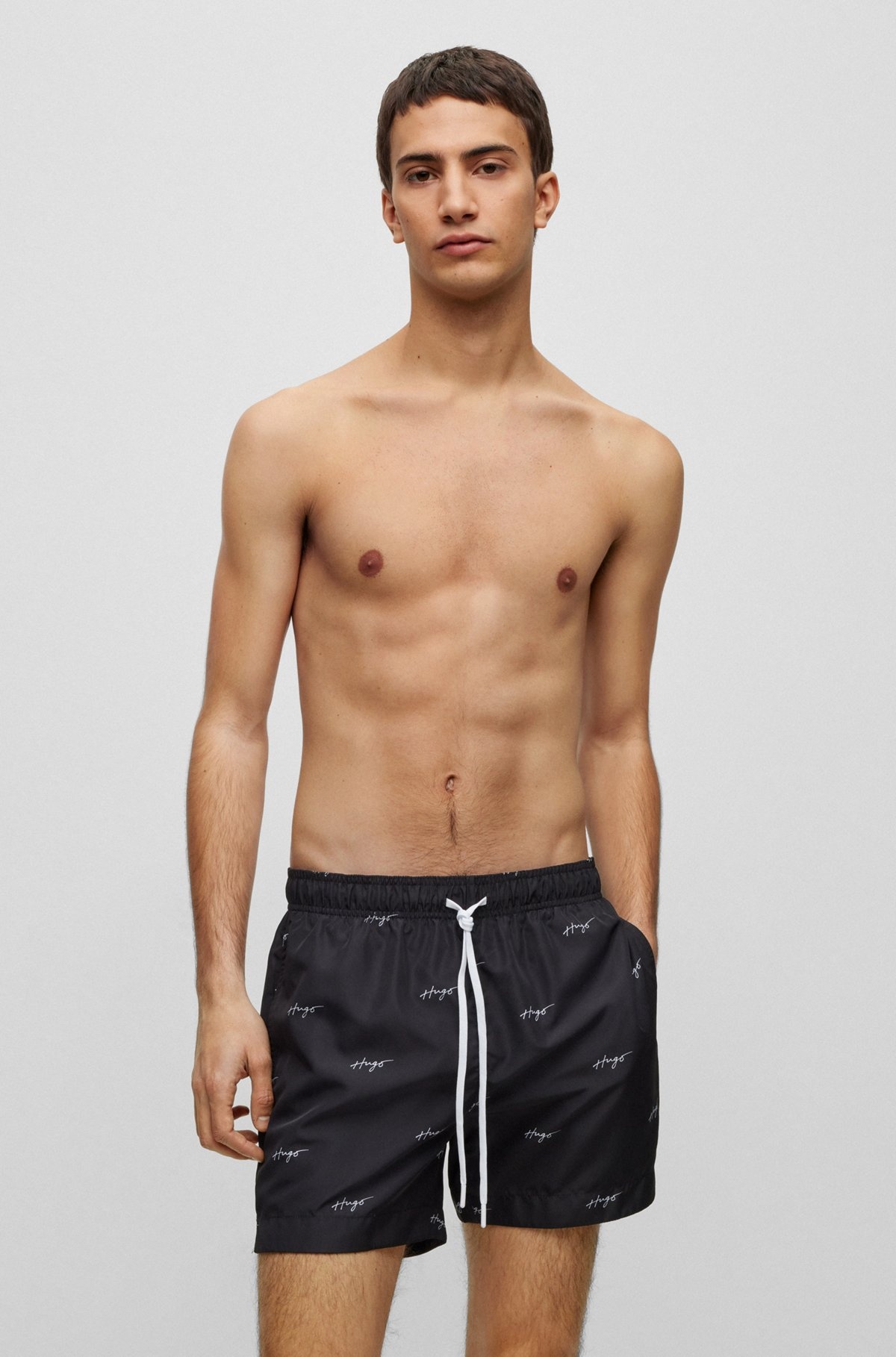 QUICK-DRY SWIM SHORTS WITH HANDWRITTEN LOGOS - 2