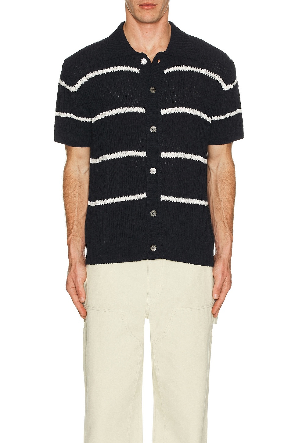 Shaker Stitch Open Collared Cardigan - 3