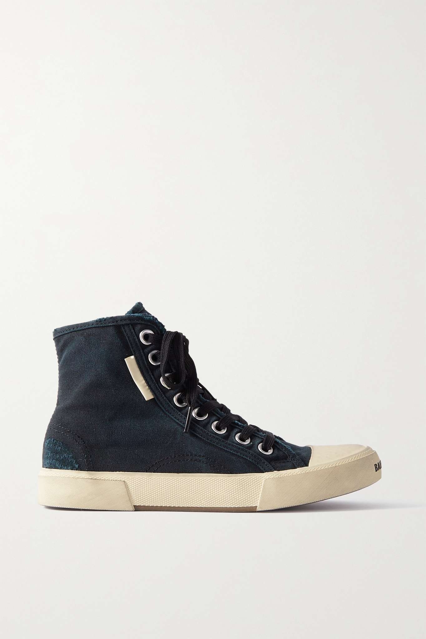 【BALENCIAGA】Paris distressed open-back sneakers Black Paris distressed open-back sneakers in black - Balenciaga