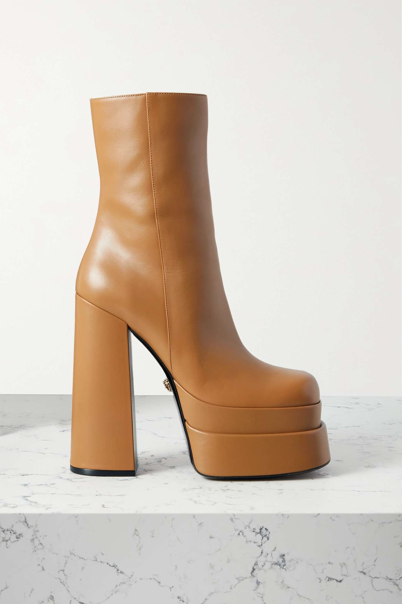 Leather platform ankle boots - 1