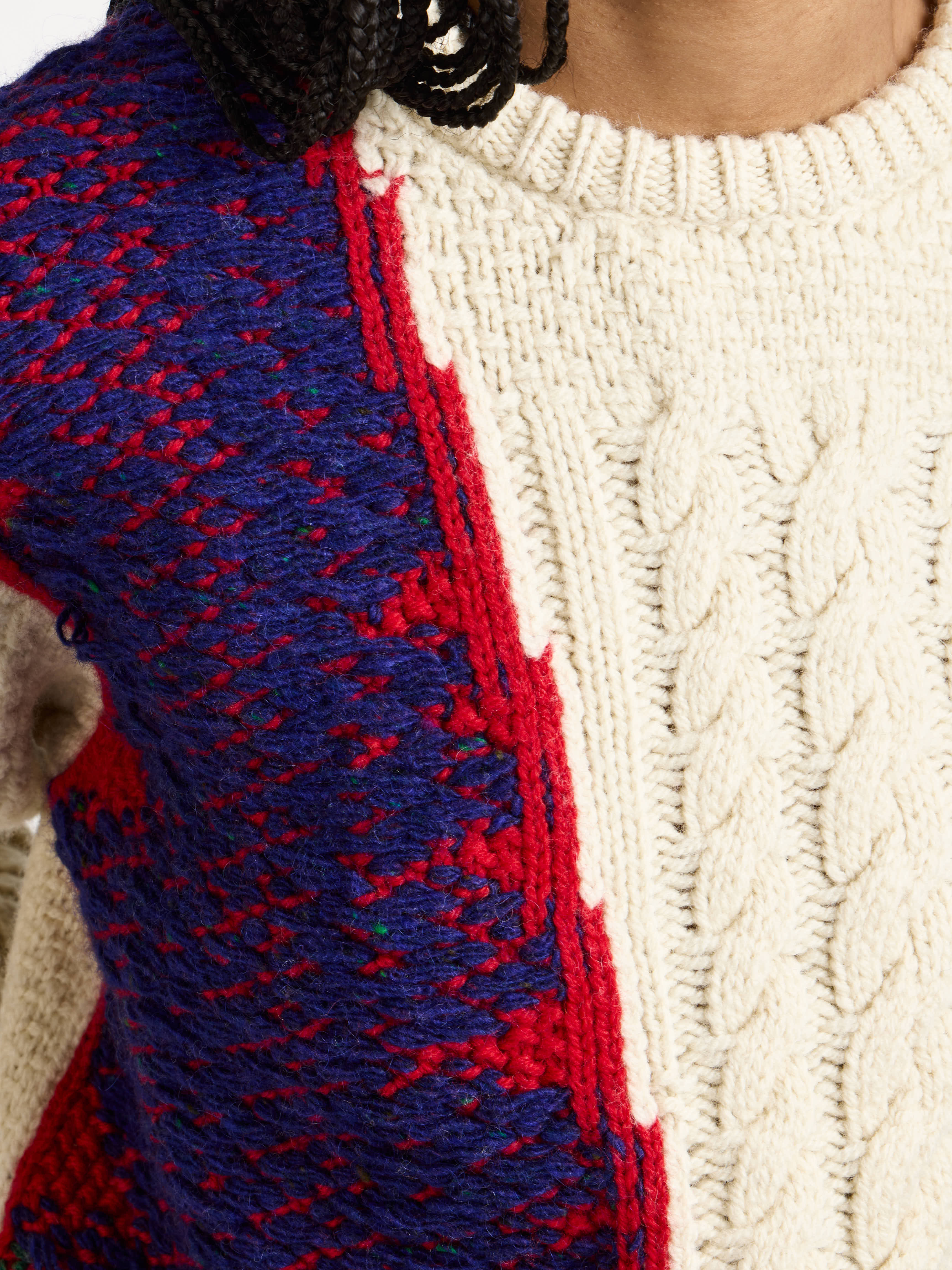 CABLE-KNIT JUMPER IN IVORY - 5