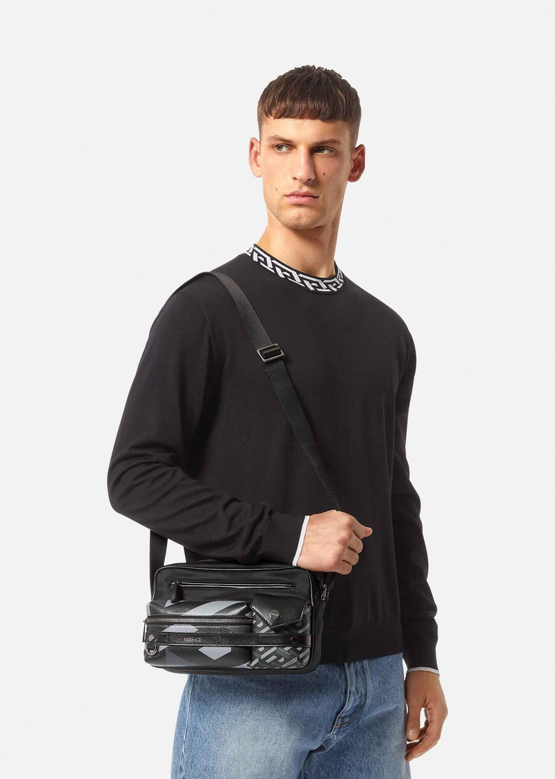VERSACE La Greca Signature Messenger Bag outlook